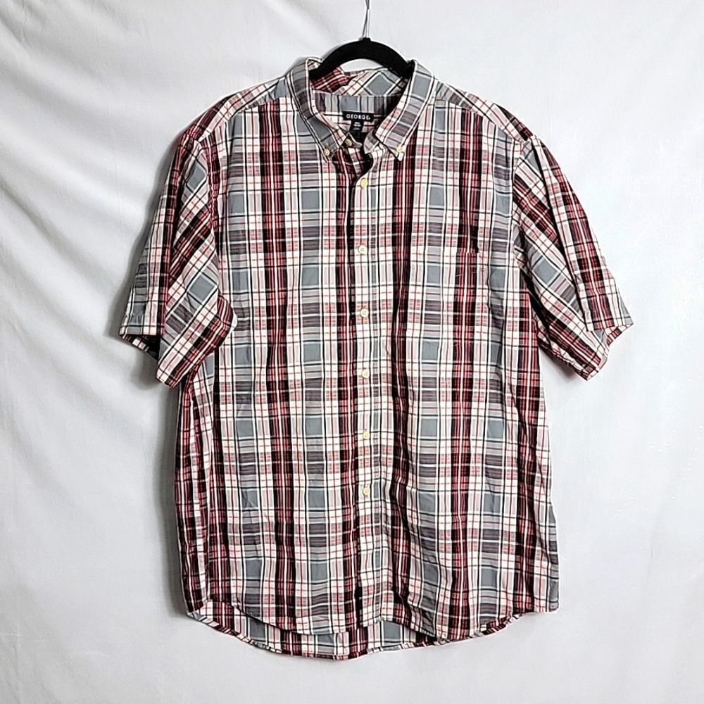 🖤5/$20🖤 GEORGE.. plaid button down shirt..
